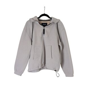 Everlane Cream Quarter-zip Sherpa Fleece Hoodie